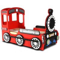 Pat copii Locomotiva cu aburi Loko - Thomas Rosu din lemn MDF cu saltea si LEDuri Pat copii Locomotiva cu aburi Loko - Thomas Rosu din lemn MDF cu saltea si LEDuri